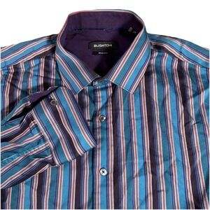 Bugatchi Shaped Fit Men's XL Multicolor Striped Long Sleeve Button Down Shirt